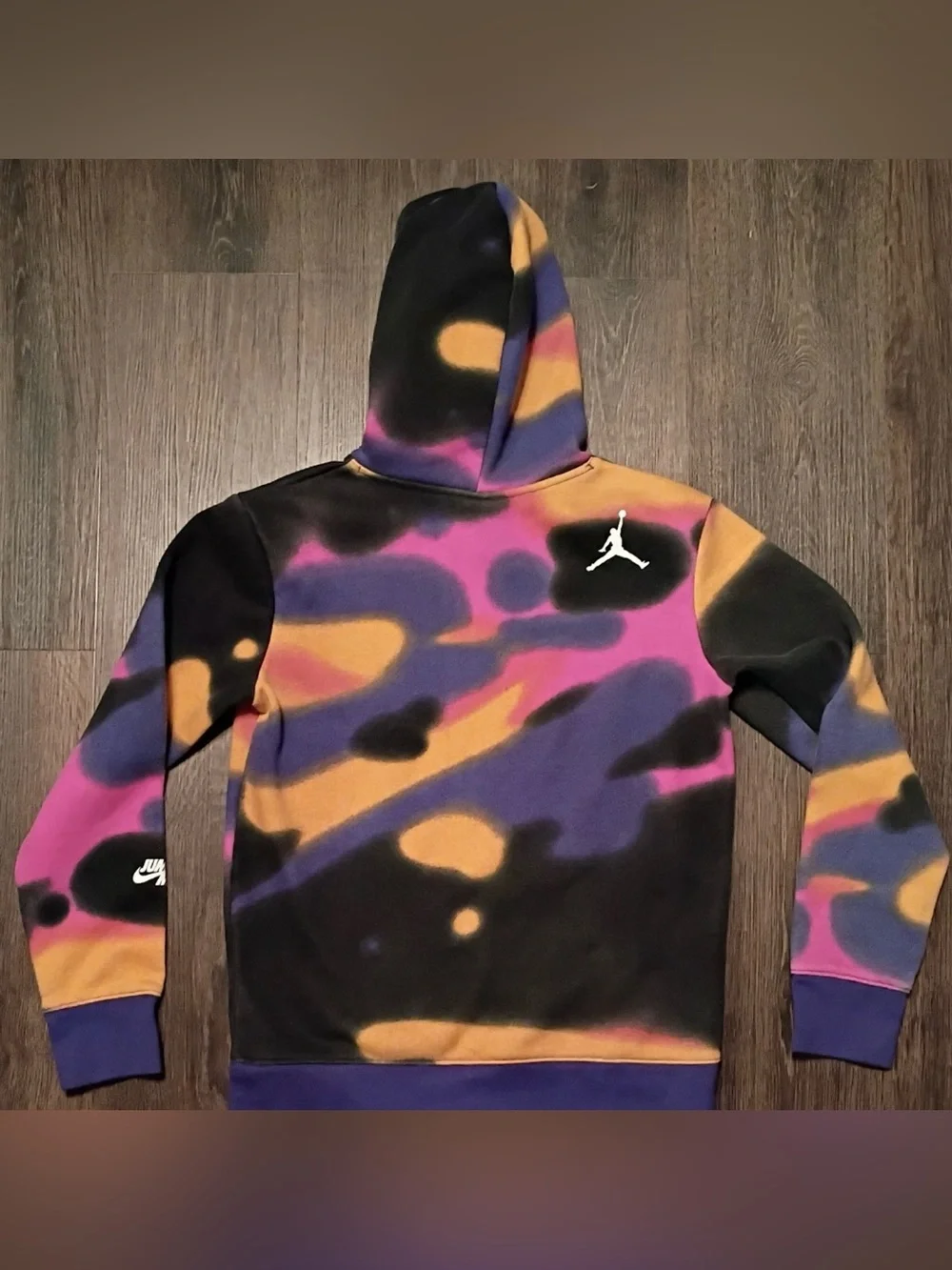Nike Air Michael Jordan Drippy Multicolor Hoodie Sweatshirt Youth L Jumpman